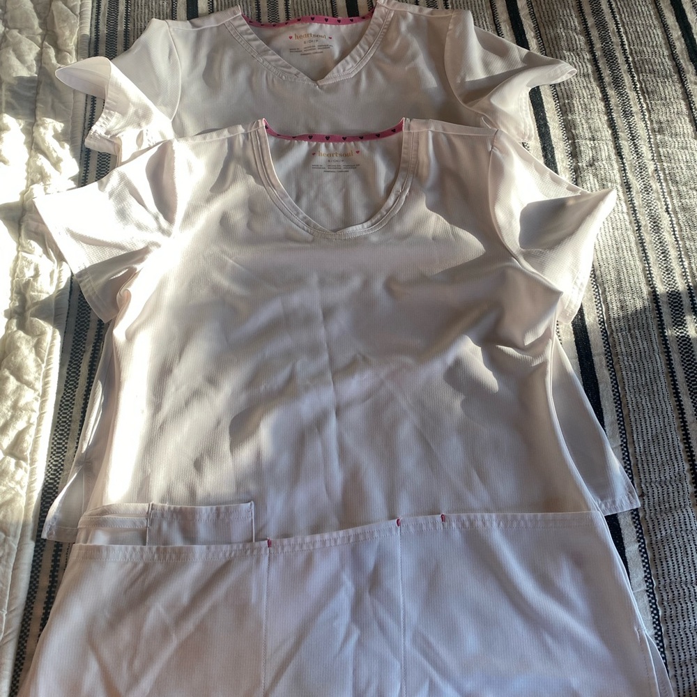 Set of 2 Heart Soul Scrub Tops